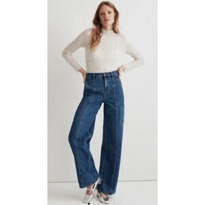 Madewell wide leg cargo / utility jeans 25 petite